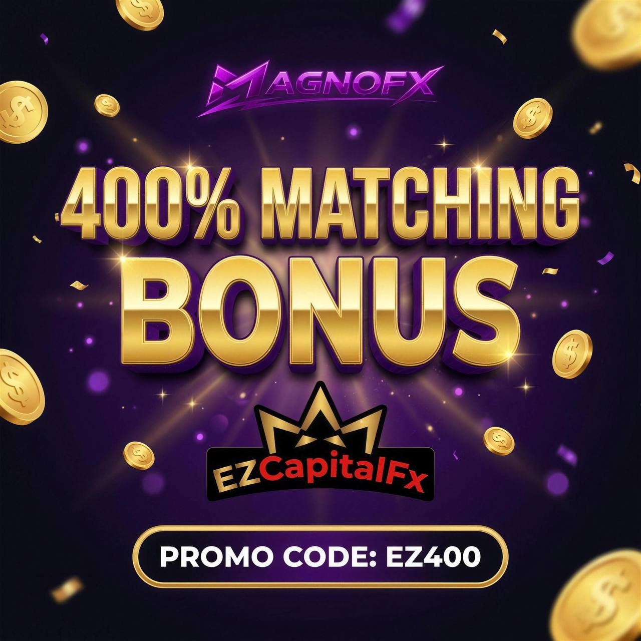 MagnoFX 400% matching bonus — use promo code EZ400